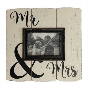 Shabby Chic Mr and Mrs Wedding Photo Frame 5x7 Rustic